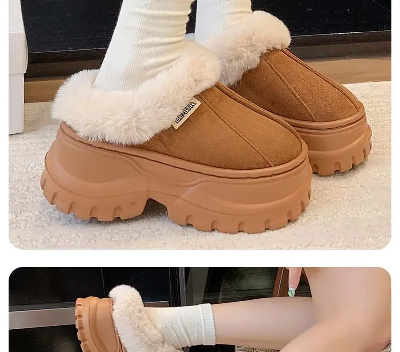 Winter Cotton Slippers New Home Household Wool Slippers Women's Non-Slip Cotton Slippers Plush Cotton Shoes Home Slippers Plush Shoes — feature 17