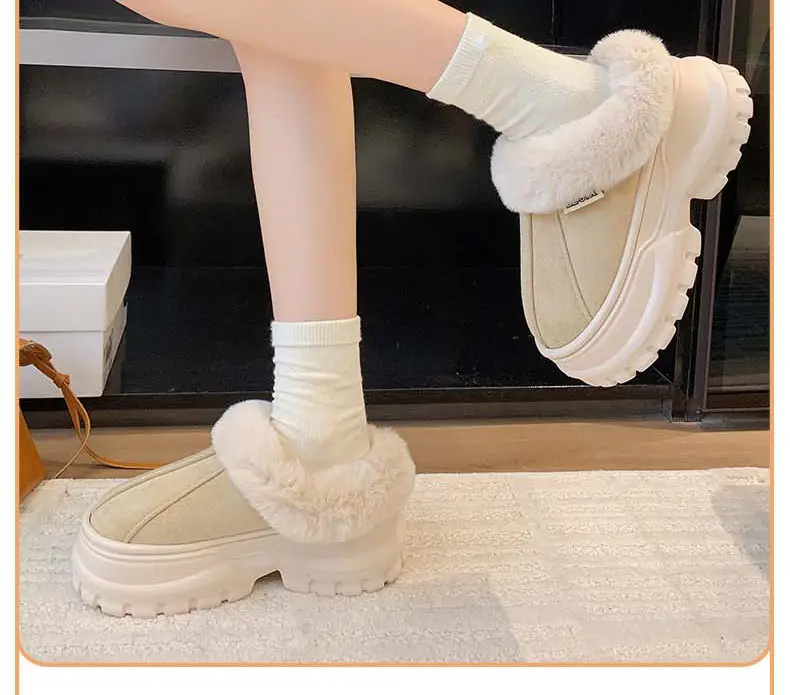 Winter Cotton Slippers New Home Household Wool Slippers Women's Non-Slip Cotton Slippers Plush Cotton Shoes Home Slippers Plush Shoes — feature 7