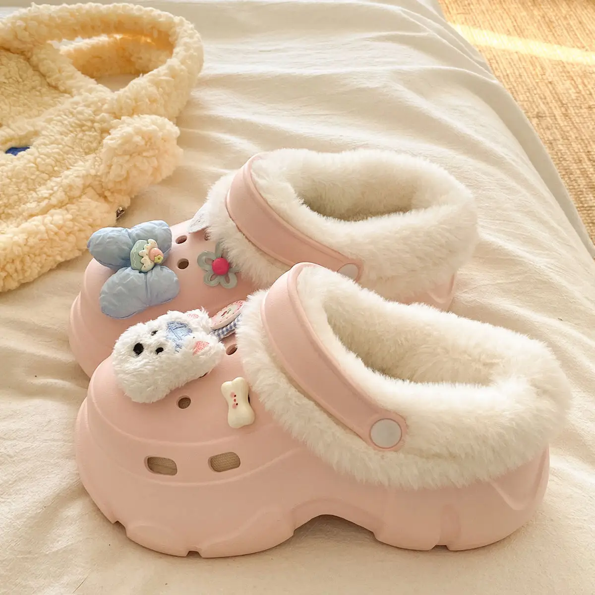 Pink Detachable Clogs Winter Soft Arch Support — feature 34