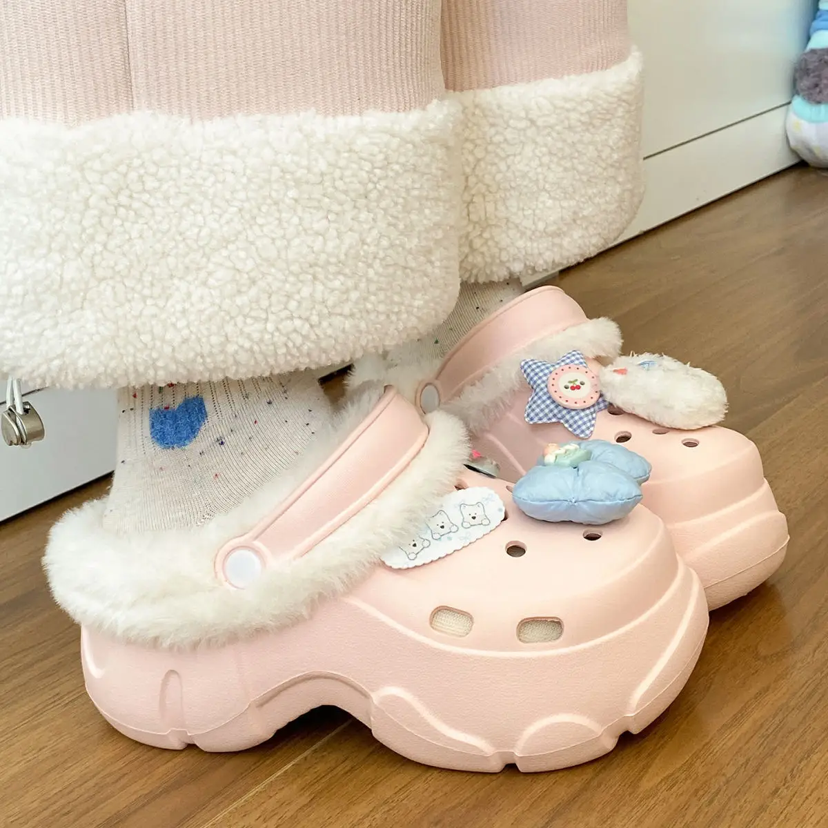 Pink Detachable Clogs Winter Soft Arch Support — feature 40