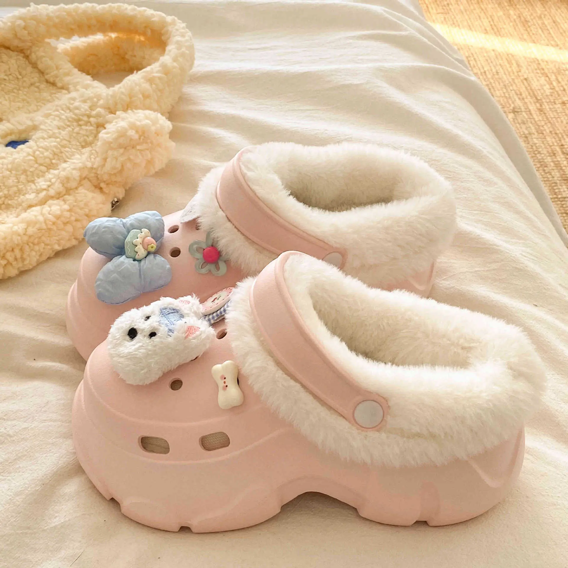 Pink Detachable Clogs Winter Soft Arch Support - Image 4