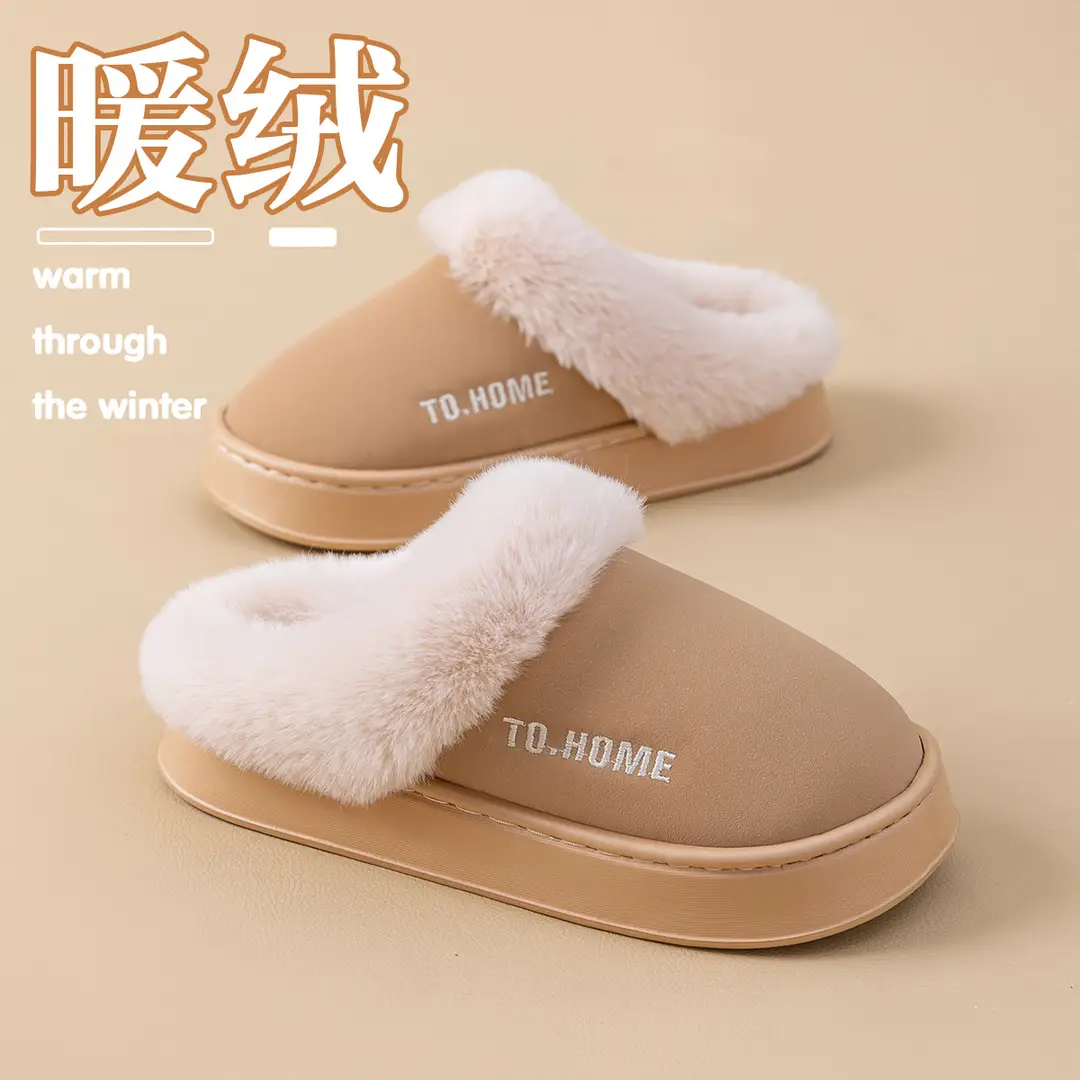 Birkenstock Slippers for Women Autumn and Winter 2025 New Home Indoor Non-Slip Thick Sole Warm Toe-Toe Fur Slippers for Men - Image 9