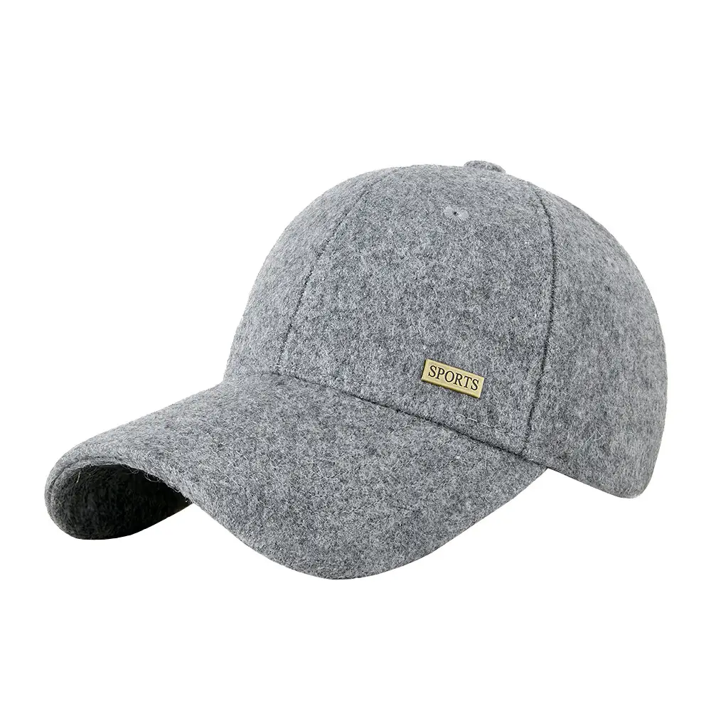 Women Men Wool Cap Grey Sun Protection