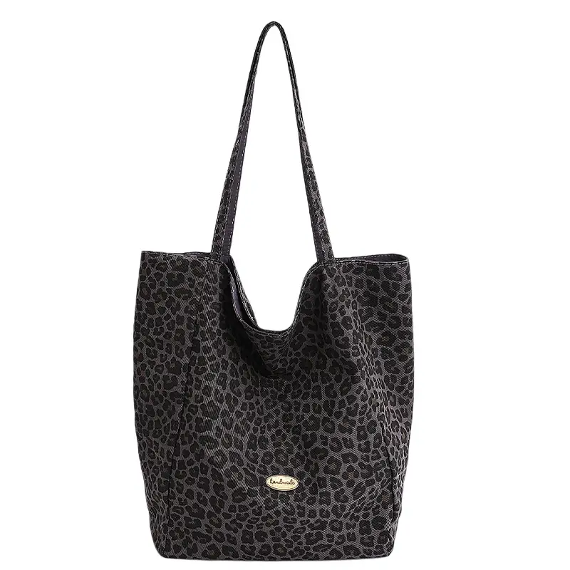 Leopard Print Large Cap Bag Women Korean Style - Image 8