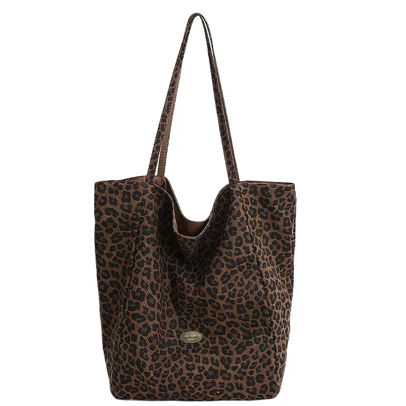 Leopard Print Large Cap Bag Women Korean Style - Image 2
