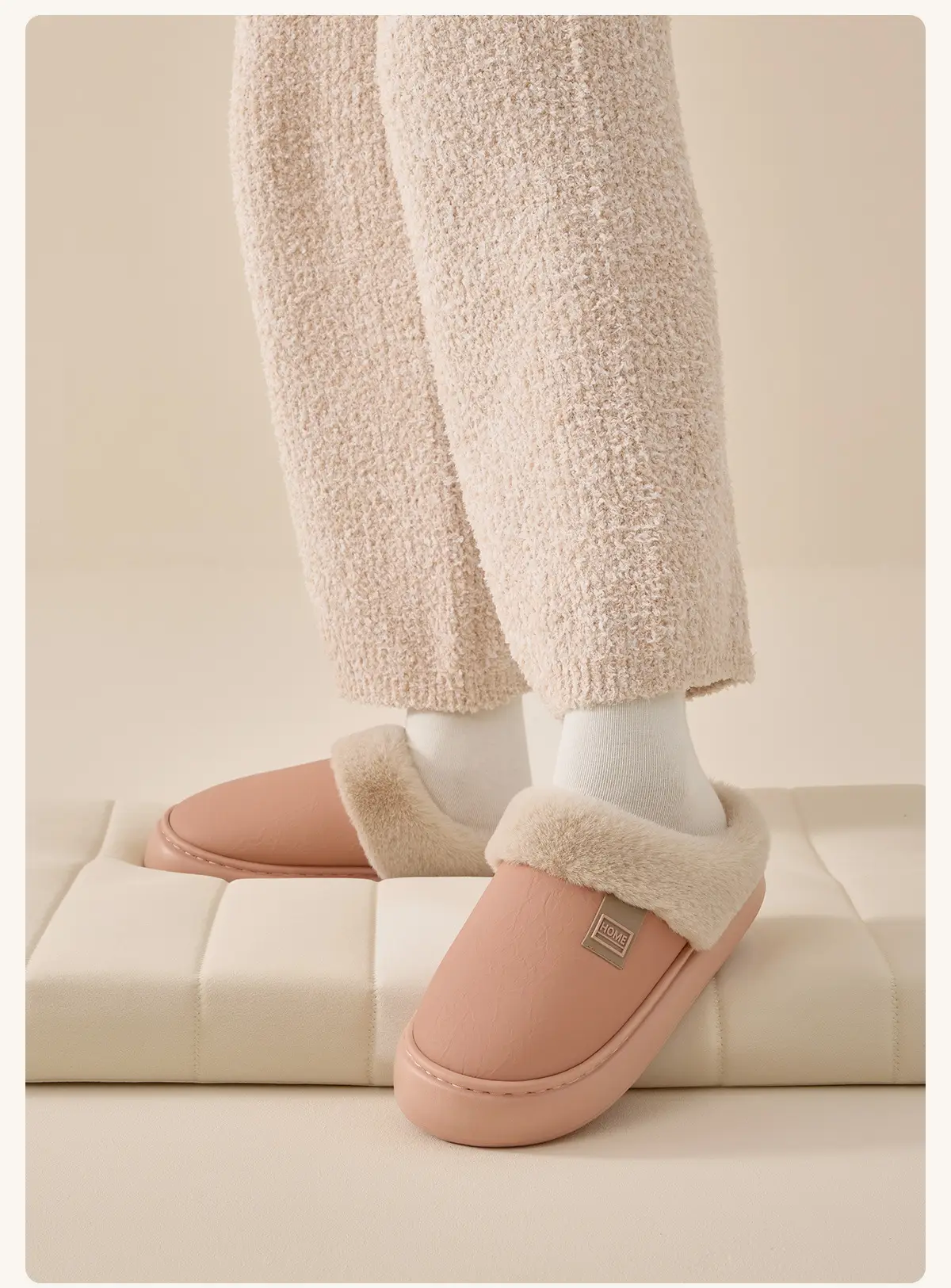 Winter Warm Wool Slippers for Men Women Anti-Slip Thick Soled — feature 12