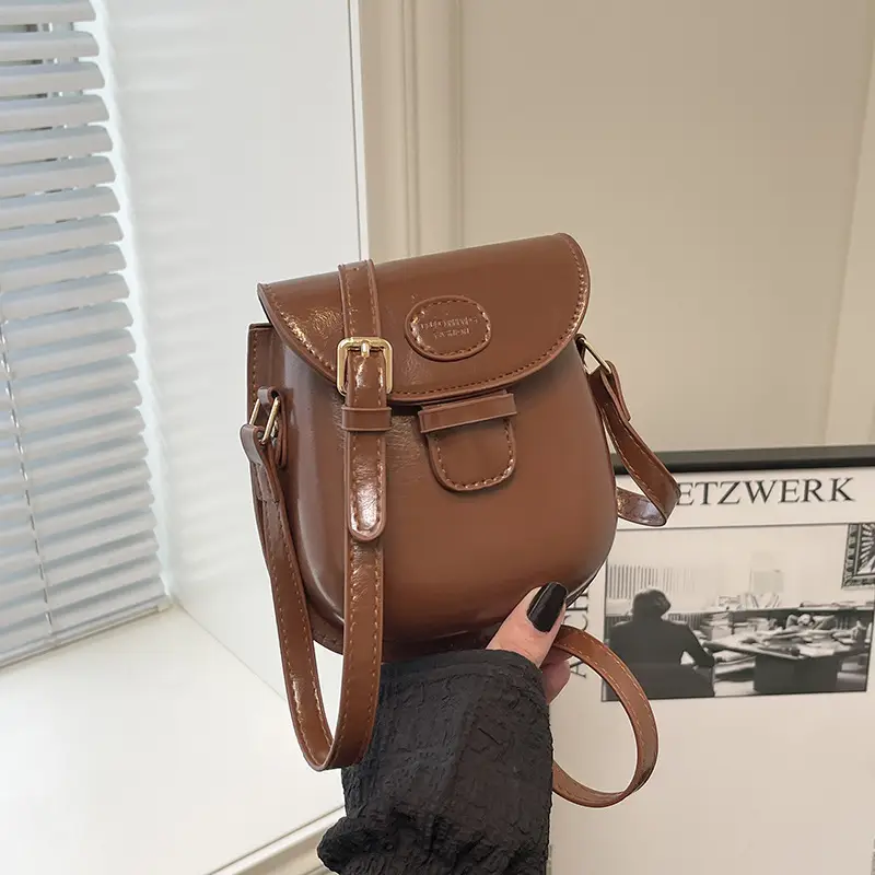 Black Leather Shoulder Bag with Strawberry Tag for Women - Image 10