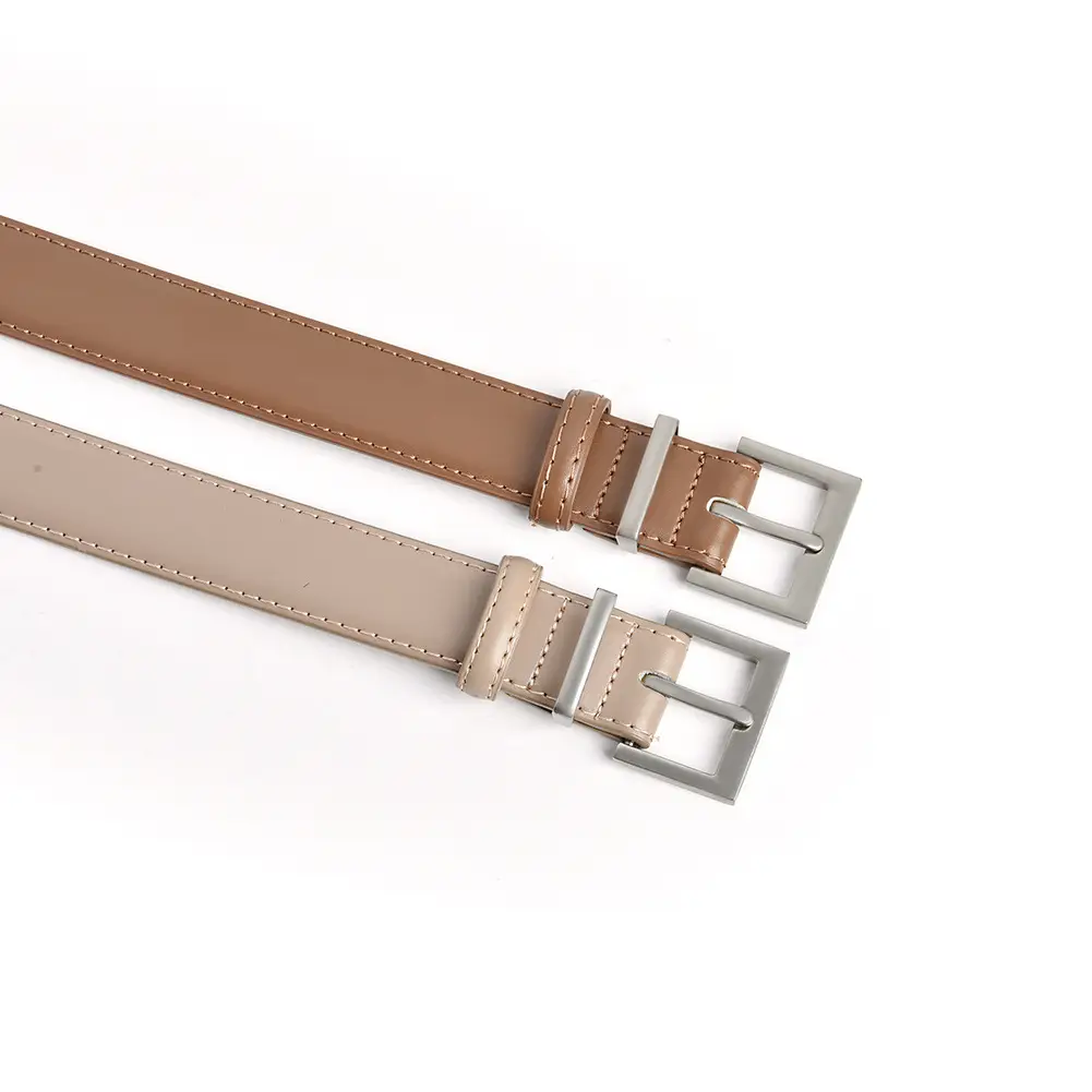 Women's Genuine Leather Waist Belt Brown Buckle - Image 8