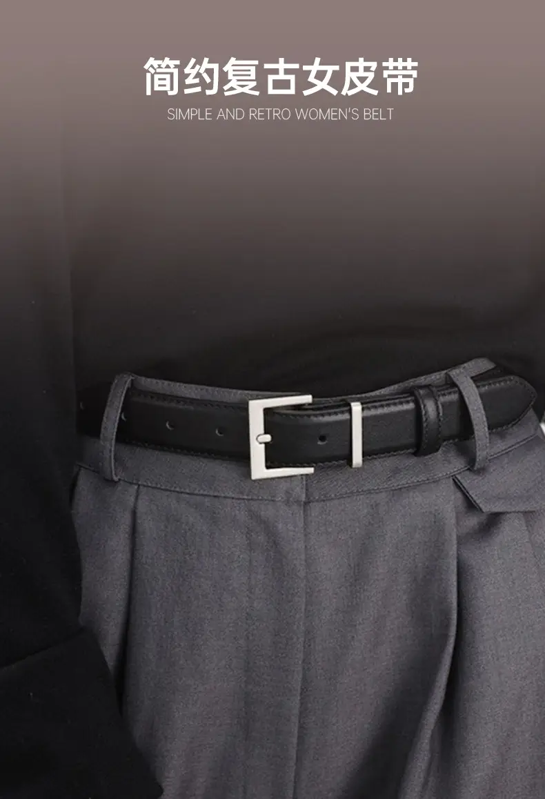 Women's Genuine Leather Waist Belt Brown Buckle β feature 1