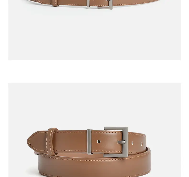 Women's Genuine Leather Waist Belt Brown Buckle β feature 10