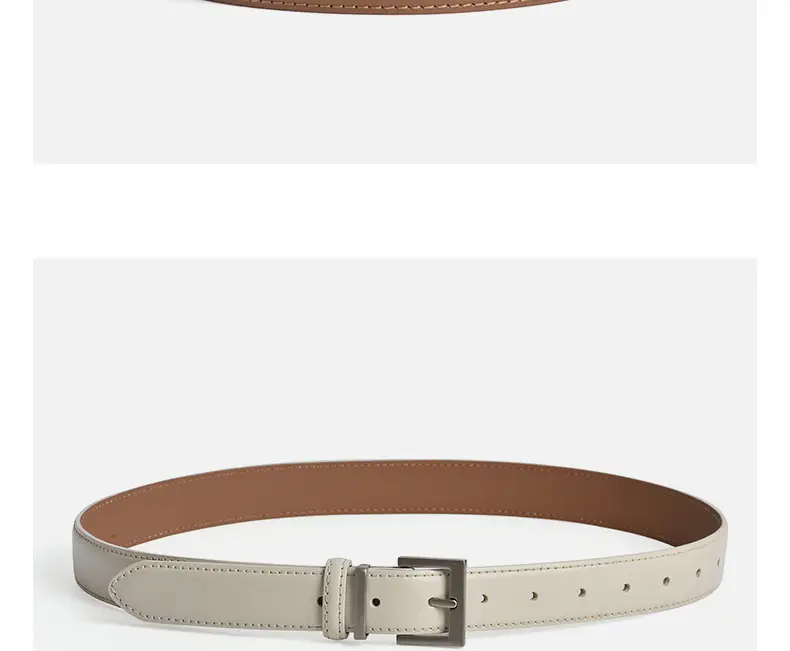 Women's Genuine Leather Waist Belt Brown Buckle β feature 11