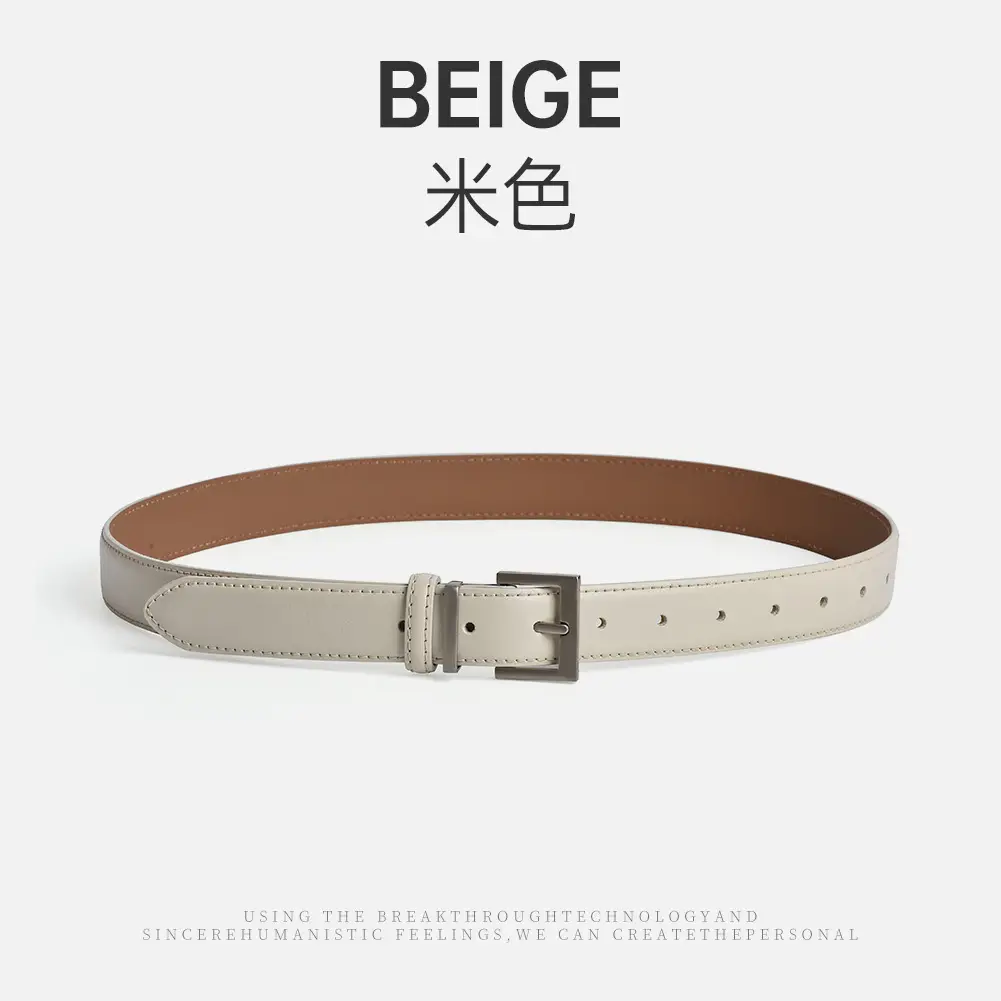 Women's Genuine Leather Waist Belt Brown Buckle - Image 4