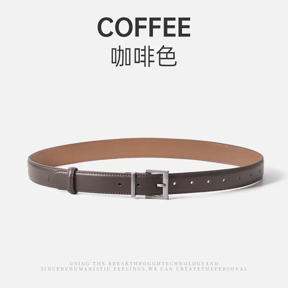 Women's Genuine Leather Waist Belt Brown Buckle - Image 5