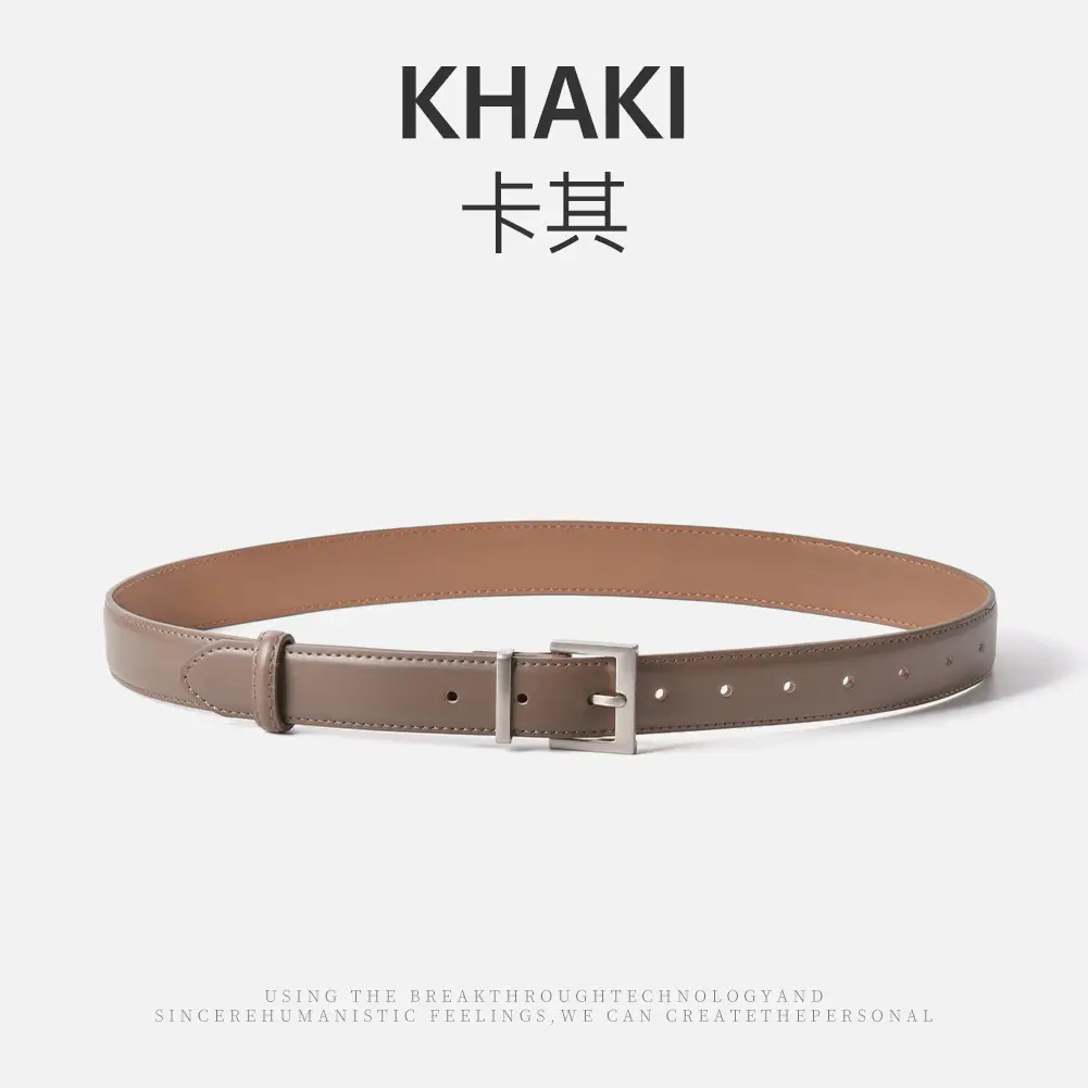 Women's Genuine Leather Waist Belt Brown Buckle - Image 6