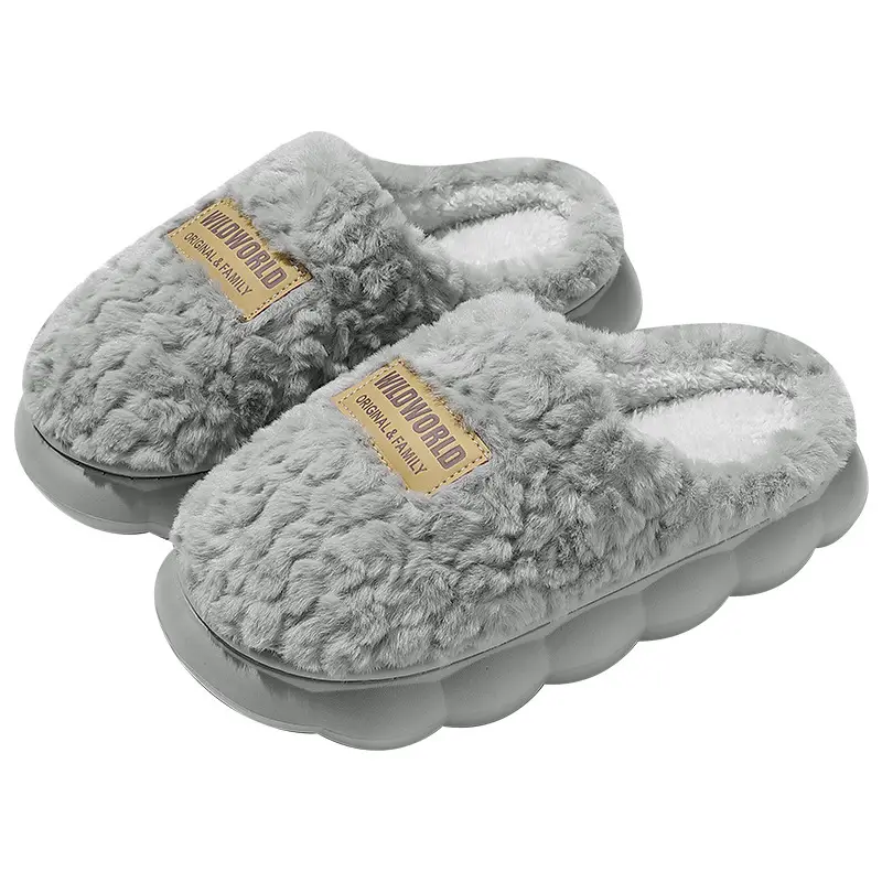 Warm Cotton Slippers for Women Winter Indoor Home Household Fur Slippers Plush Thick-Soled Men's Winter Fur Slippers for Men - Image 10