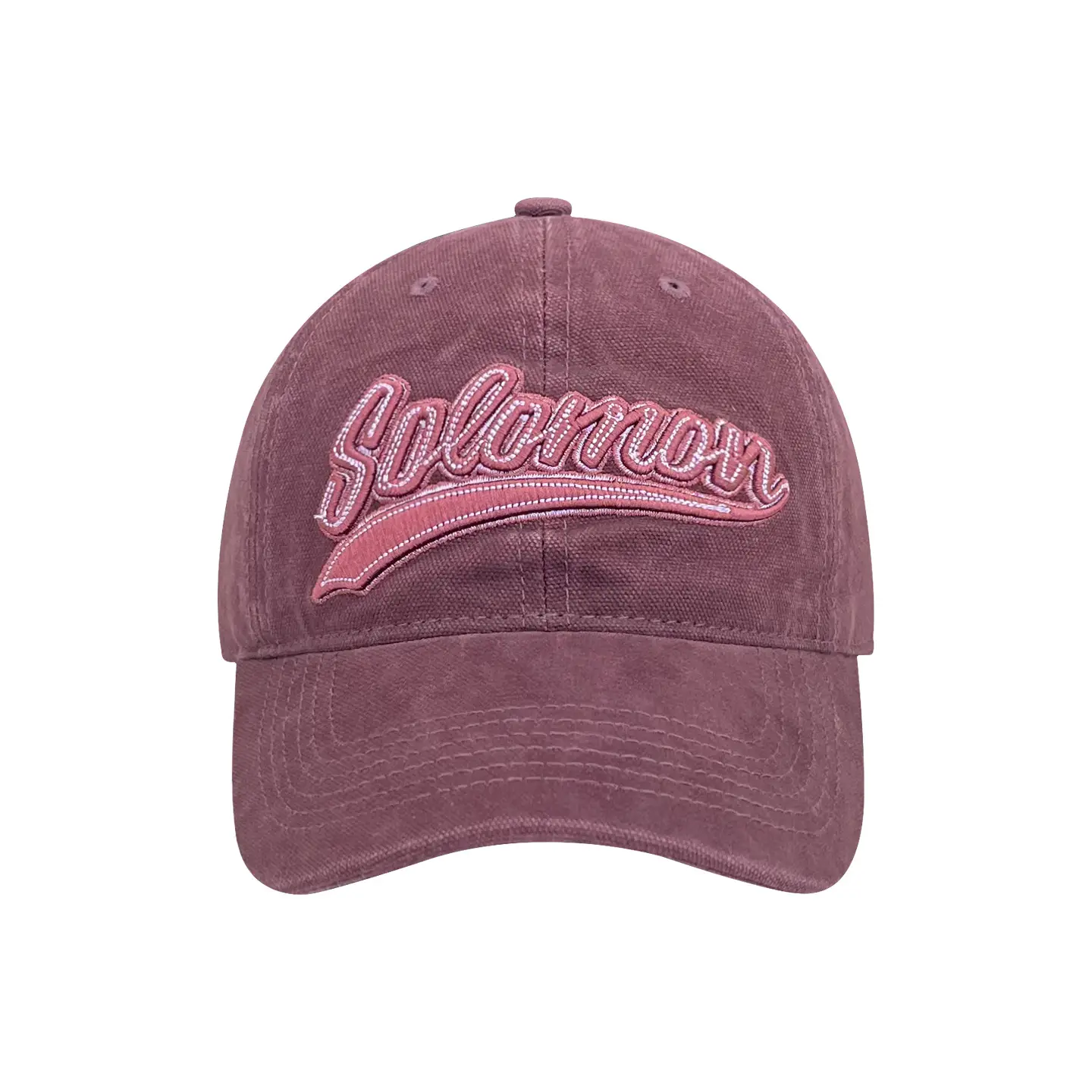 Women 2025 Letter Embroidered Baseball Cap Maroon - Image 11