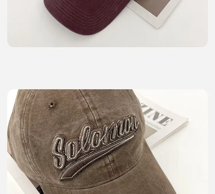 Women 2025 Letter Embroidered Baseball Cap Maroon — feature 4