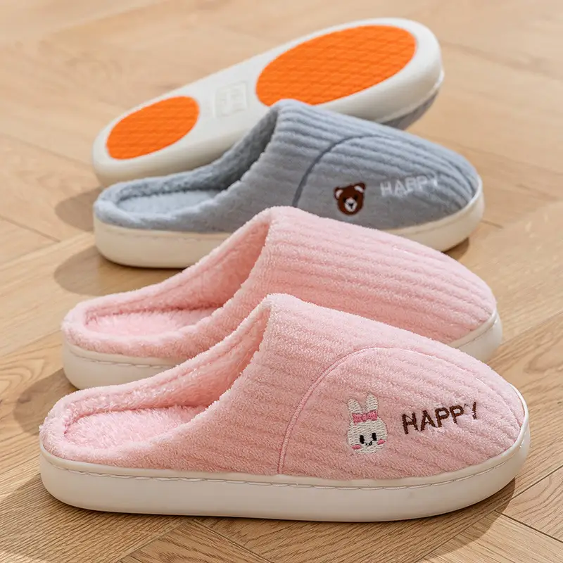 Cotton Warm Slippers for Women Winter Indoor