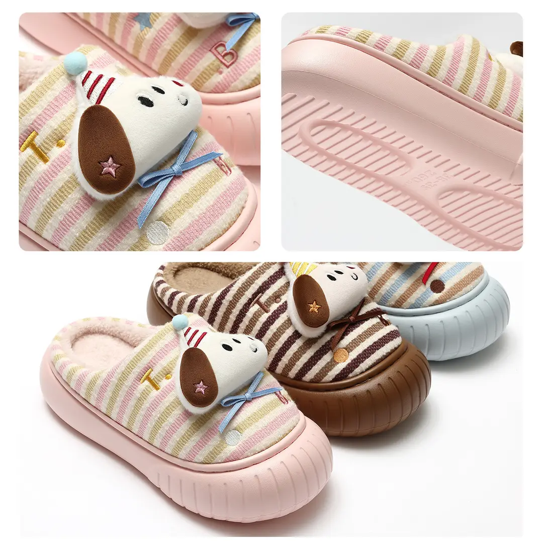 Parent-Child Cotton Slippers for Women Winter Baotou Cartoon New Home Indoor Non-Slip Wear-Resistant Soft-Soled Cotton Slippers for Women Wholesale - Image 10