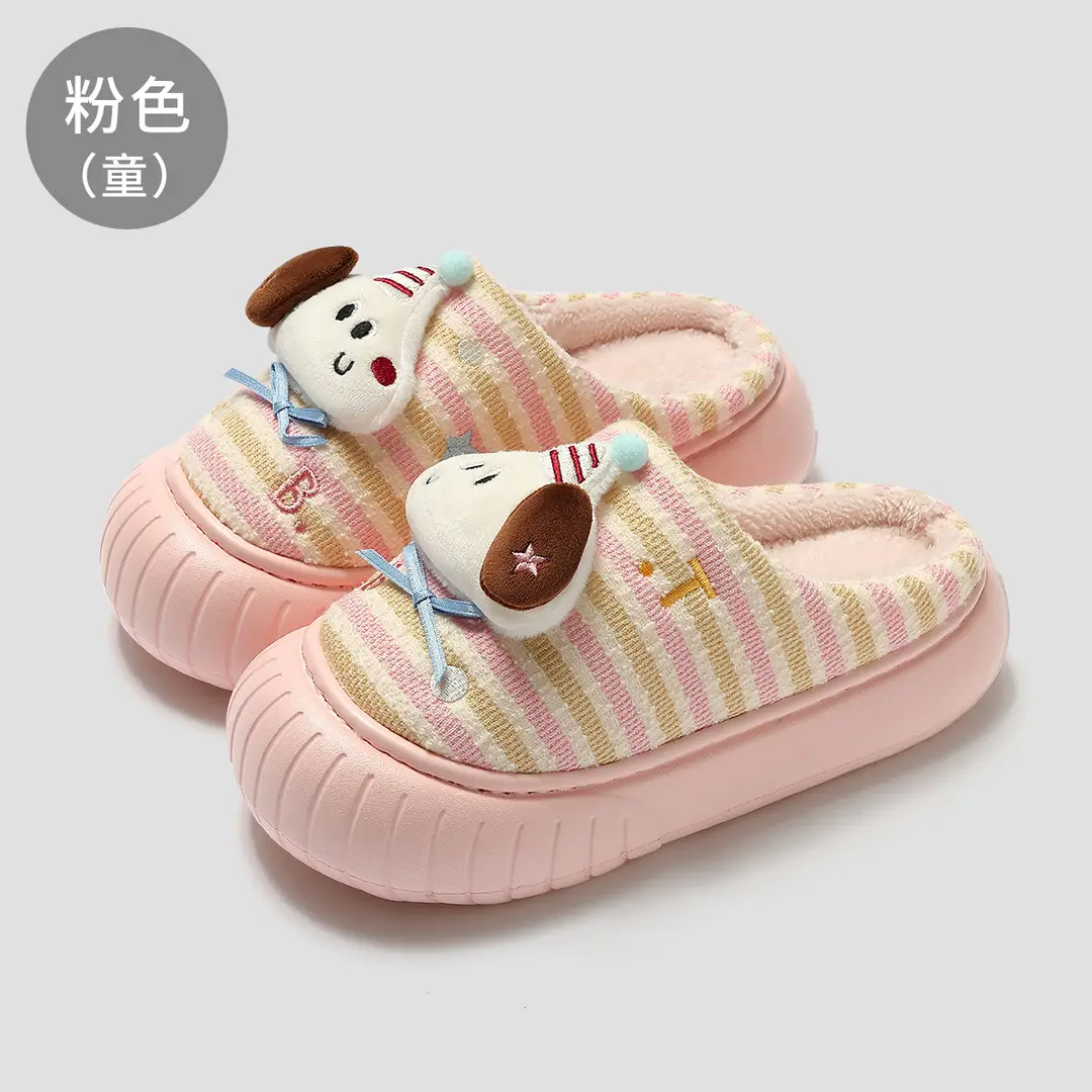 Parent-Child Cotton Slippers for Women Winter Baotou Cartoon New Home Indoor Non-Slip Wear-Resistant Soft-Soled Cotton Slippers for Women Wholesale - Image 5