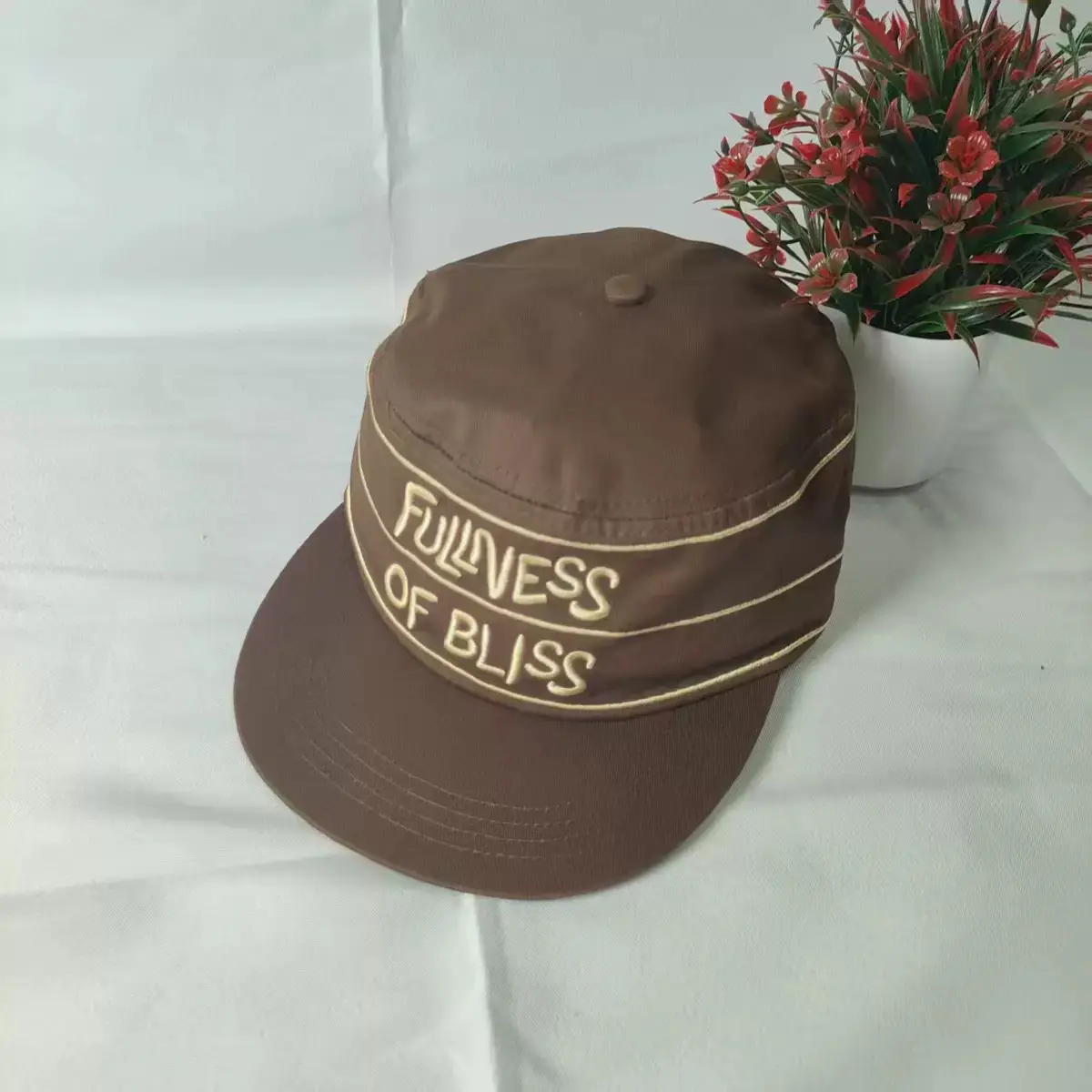 Vintage British Style Women Cap Navy Blue Striped Sailor Cap - Image 3