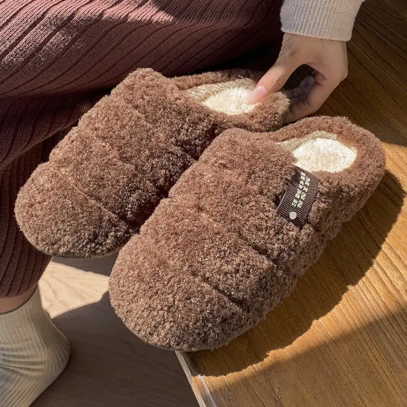 Non-Slip Cotton Slippers for Women in Winter 2025 New Indoor Home Household Fleece-Lined Warm Cotton Slippers for Women in Winter for Men - Image 7
