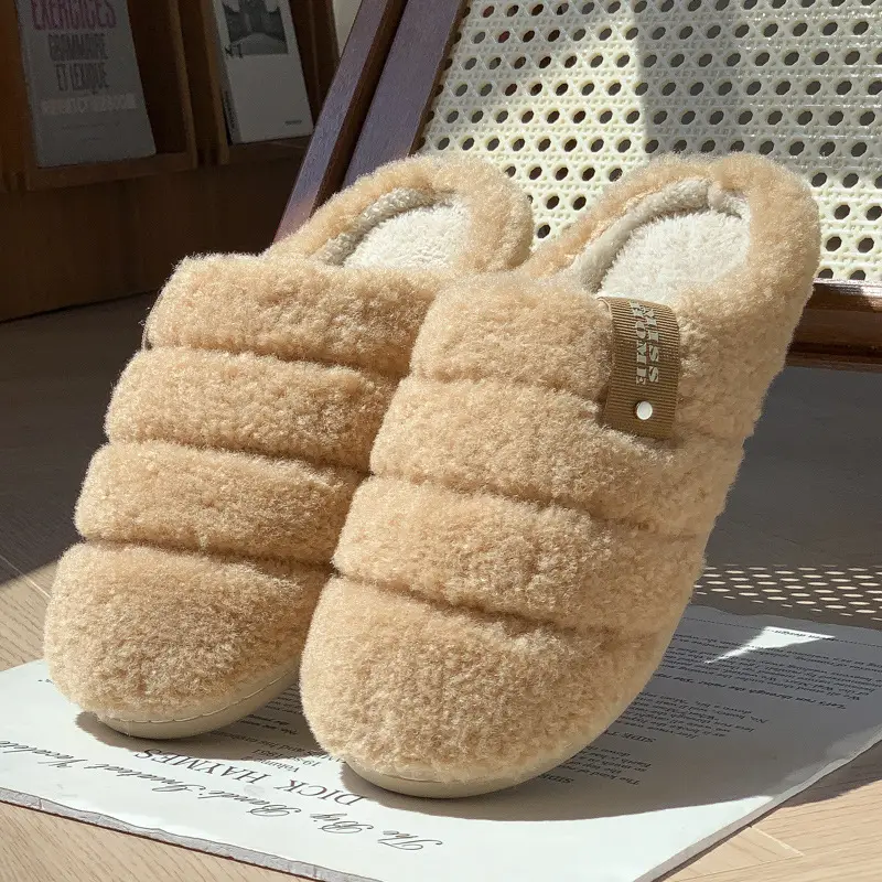 Non-Slip Cotton Slippers for Women in Winter 2025 New Indoor Home Household Fleece-Lined Warm Cotton Slippers for Women in Winter for Men - Image 2
