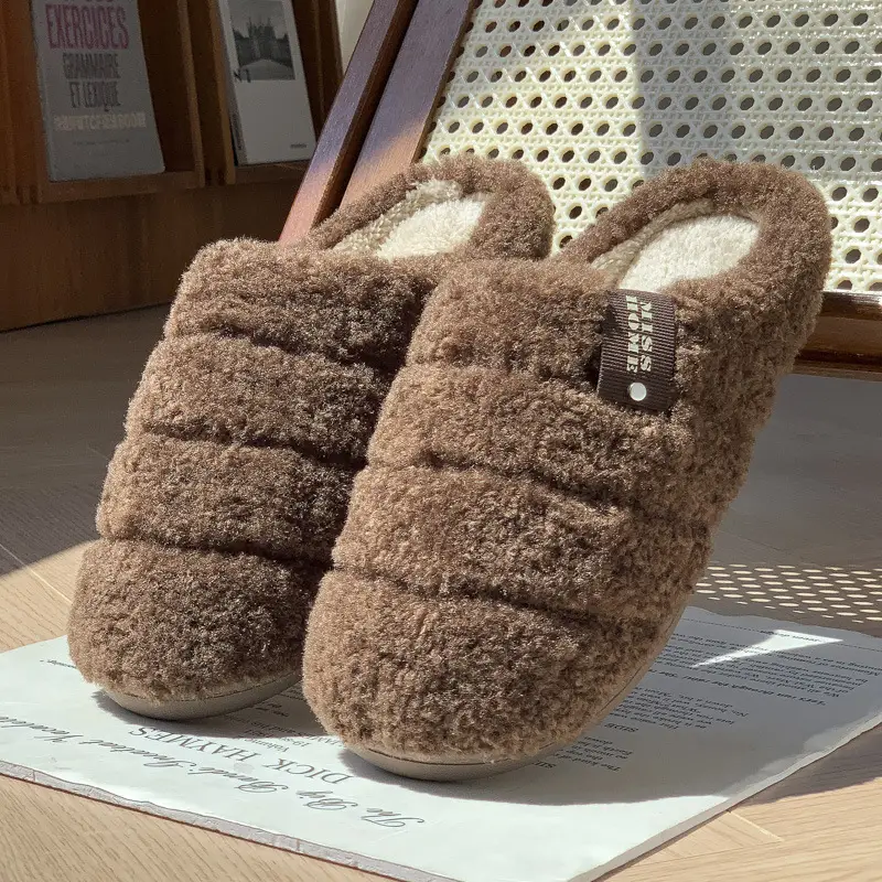 Non-Slip Cotton Slippers for Women in Winter 2025 New Indoor Home Household Fleece-Lined Warm Cotton Slippers for Women in Winter for Men - Image 3