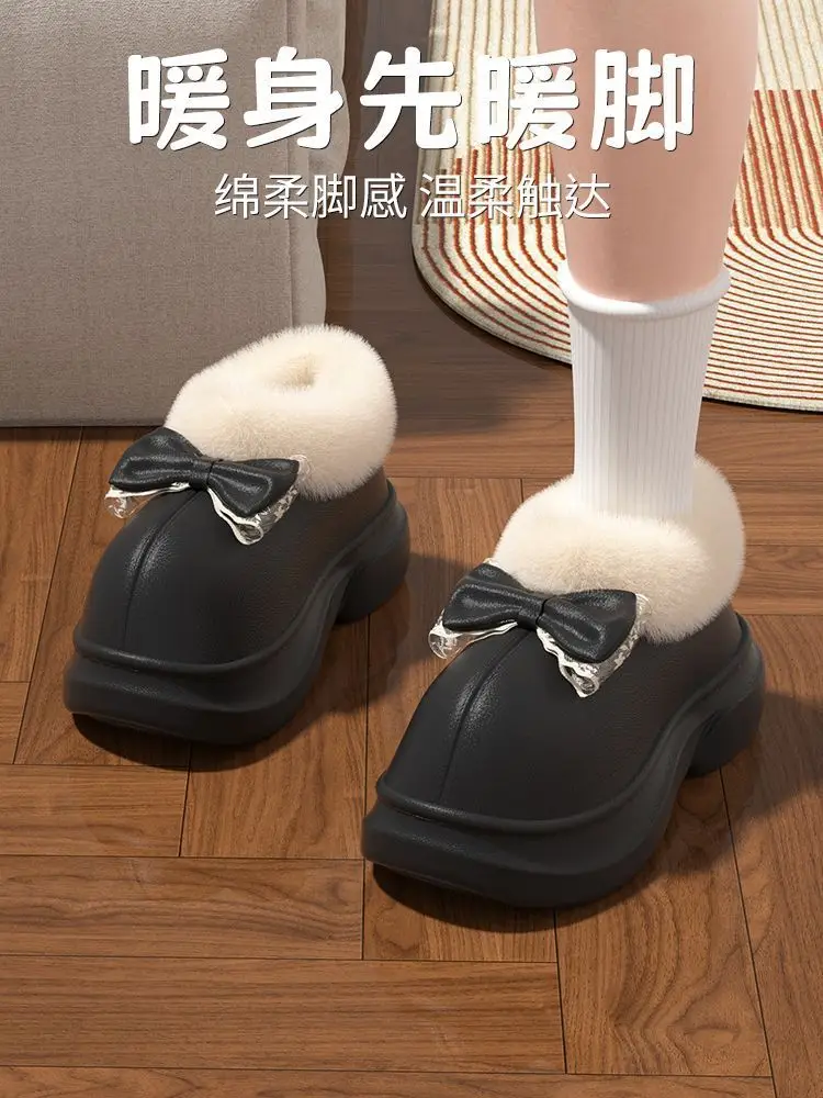 Cotton Slippers Women's Autumn and Winter Indoor Home 2025 New Thick-Soled Plush Slippers Winter Women's Cotton Shoes Wholesale — feature 1