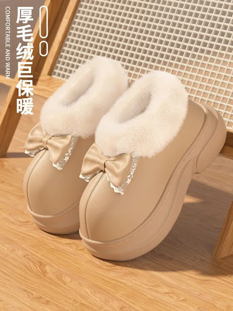 Cotton Slippers Women's Autumn and Winter Indoor Home 2025 New Thick-Soled Plush Slippers Winter Women's Cotton Shoes Wholesale — feature 3
