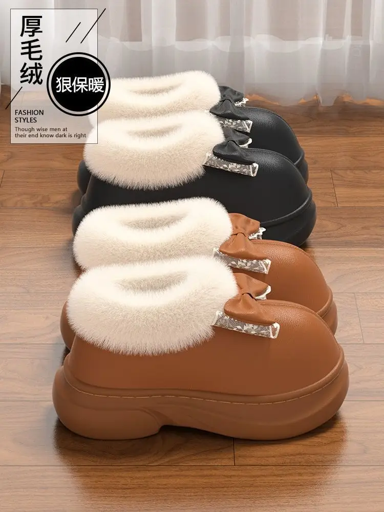 Cotton Slippers Women's Autumn and Winter Indoor Home 2025 New Thick-Soled Plush Slippers Winter Women's Cotton Shoes Wholesale — feature 4