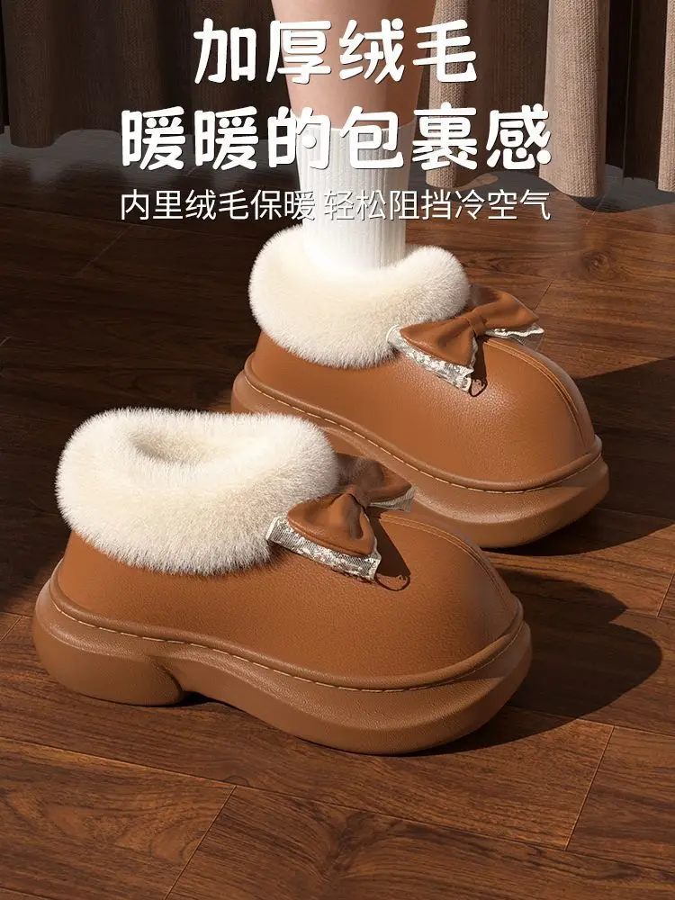 Cotton Slippers Women's Autumn and Winter Indoor Home 2025 New Thick-Soled Plush Slippers Winter Women's Cotton Shoes Wholesale — feature 8