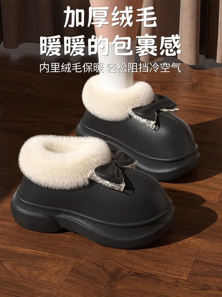 Cotton Slippers Women's Autumn and Winter Indoor Home 2025 New Thick-Soled Plush Slippers Winter Women's Cotton Shoes Wholesale — feature 9