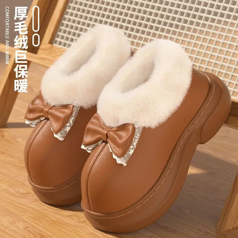 Cotton Slippers Women's Autumn and Winter Indoor Home 2025 New Thick-Soled Plush Slippers Winter Women's Cotton Shoes Wholesale - Image 2