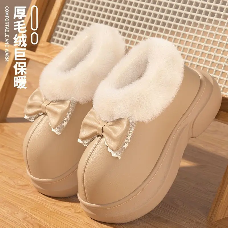 Cotton Slippers Women's Autumn and Winter Indoor Home 2025 New Thick-Soled Plush Slippers Winter Women's Cotton Shoes Wholesale - Image 3