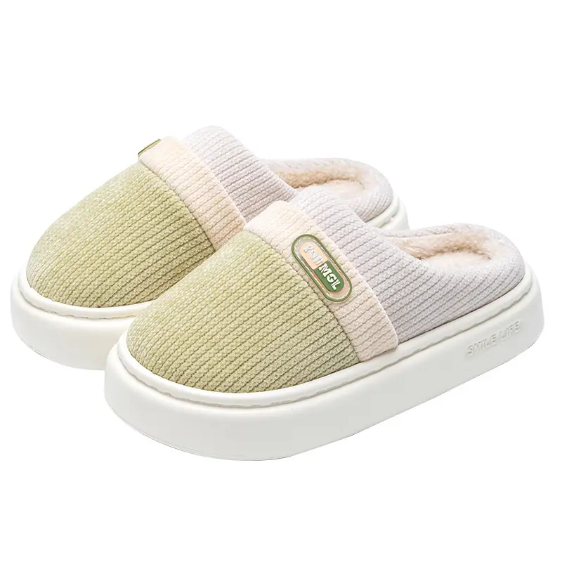 Thick-Soled Men's Cotton Slippers for Men's Winter Outer Wear 2025 New Indoor Home Non-Slip Warm Color Matching Outdoor Cotton Shoes - Image 10