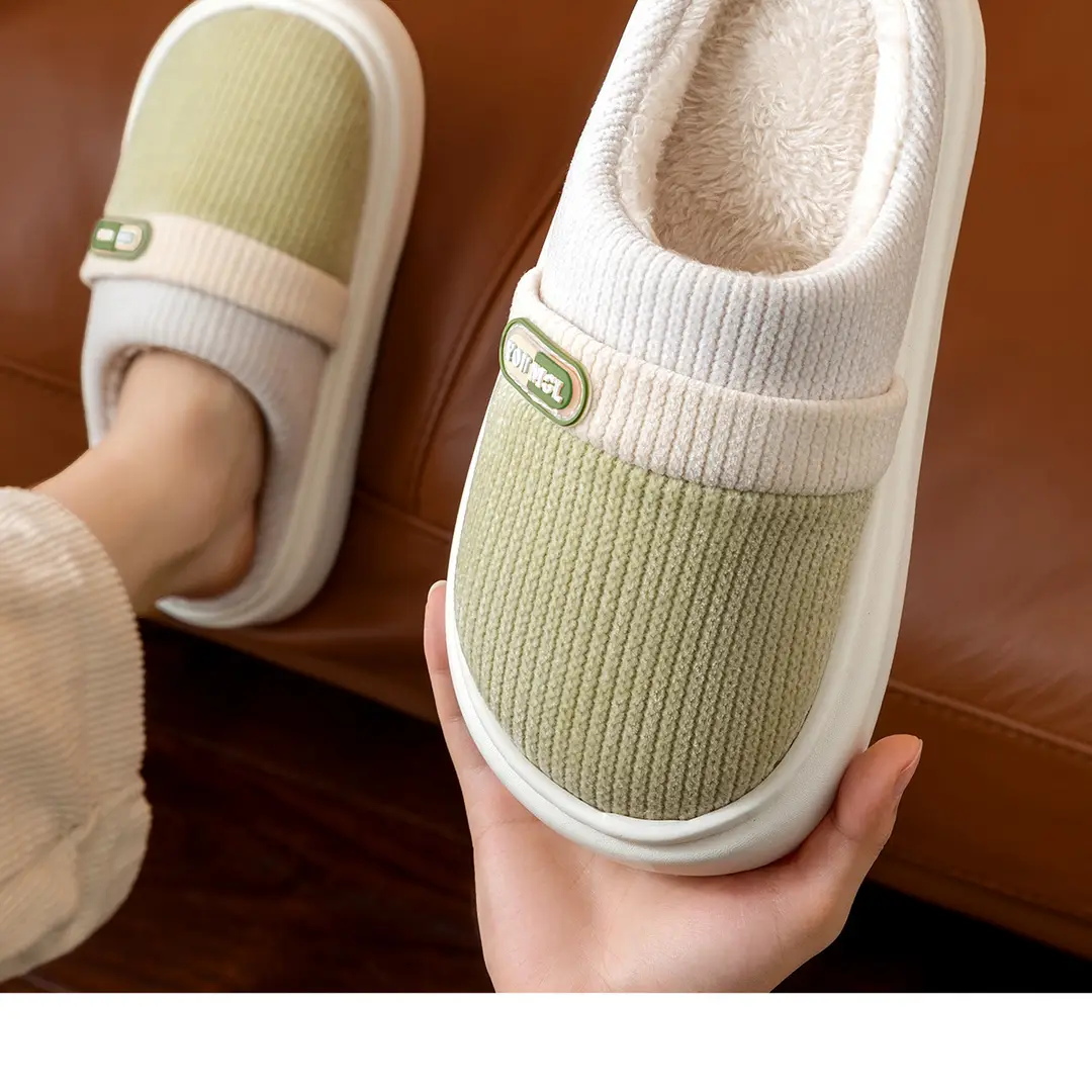 Thick-Soled Men's Cotton Slippers for Men's Winter Outer Wear 2025 New Indoor Home Non-Slip Warm Color Matching Outdoor Cotton Shoes — feature 21