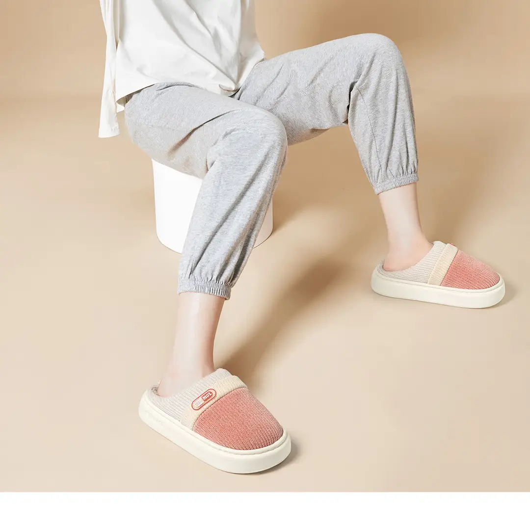 Thick-Soled Men's Cotton Slippers for Men's Winter Outer Wear 2025 New Indoor Home Non-Slip Warm Color Matching Outdoor Cotton Shoes — feature 8