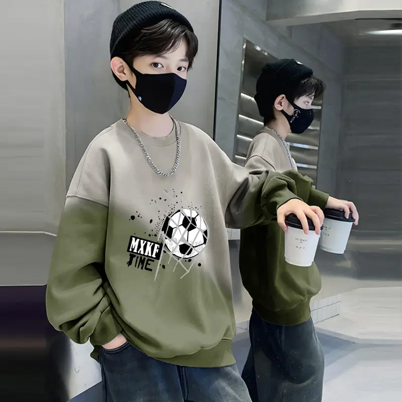Boys Sweatshirt Gradient Crew Neck T-Shirt Spring Autumn 2025 - Image 8