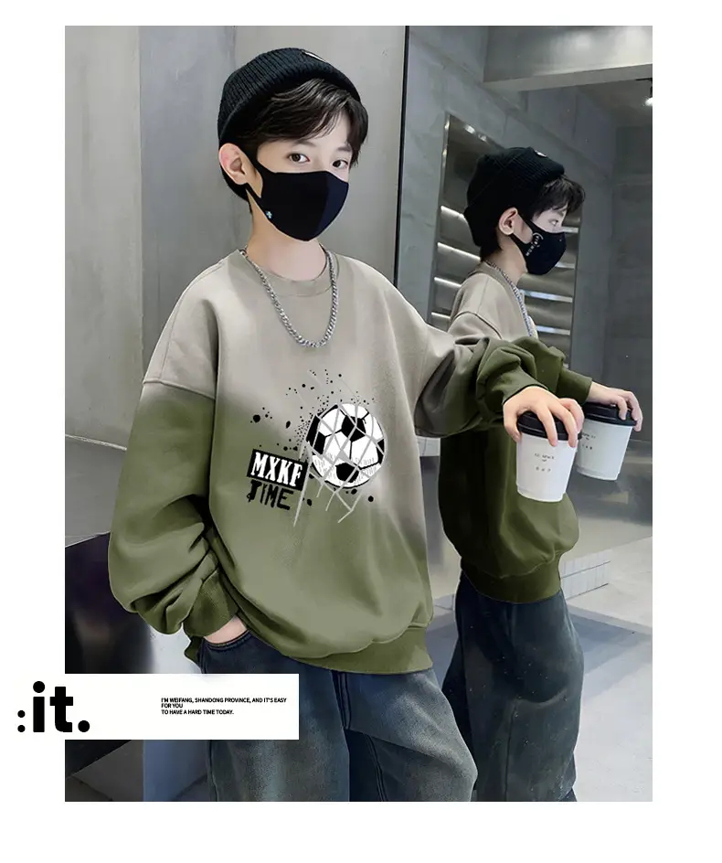 Boys Sweatshirt Gradient Crew Neck T-Shirt Spring Autumn 2025 — feature 15