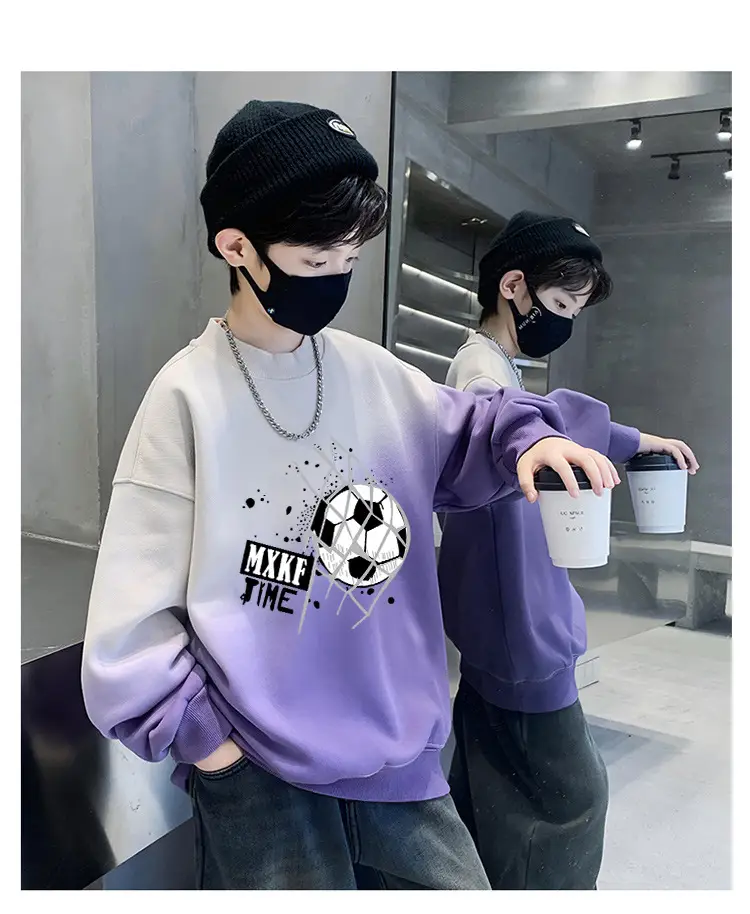 Boys Sweatshirt Gradient Crew Neck T-Shirt Spring Autumn 2025 — feature 17
