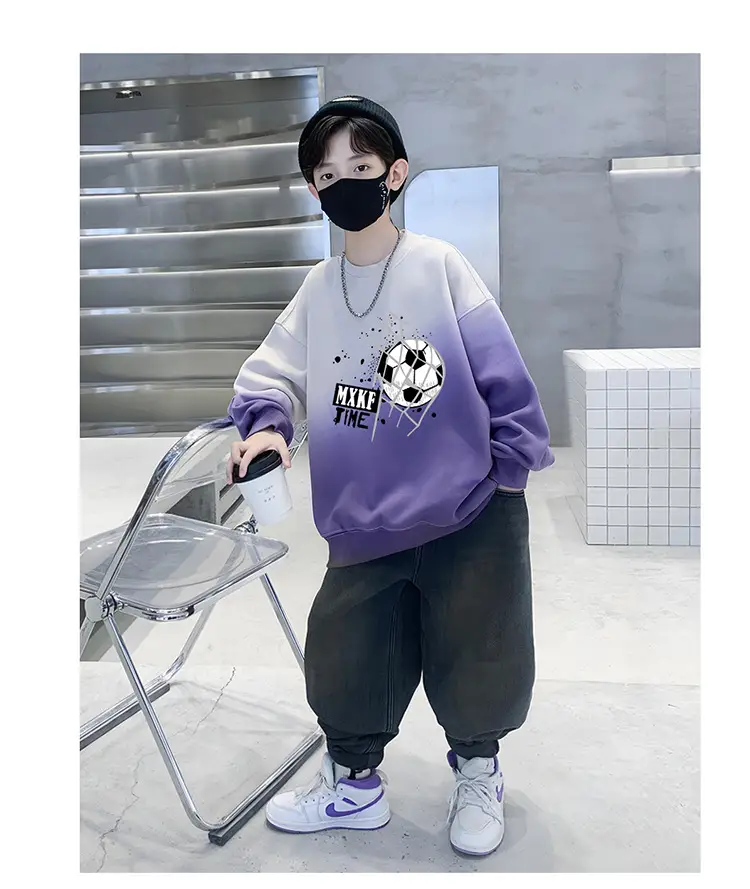 Boys Sweatshirt Gradient Crew Neck T-Shirt Spring Autumn 2025 — feature 18