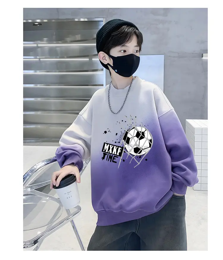 Boys Sweatshirt Gradient Crew Neck T-Shirt Spring Autumn 2025 — feature 19