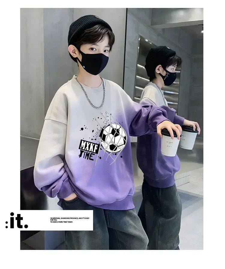 Boys Sweatshirt Gradient Crew Neck T-Shirt Spring Autumn 2025 — feature 20