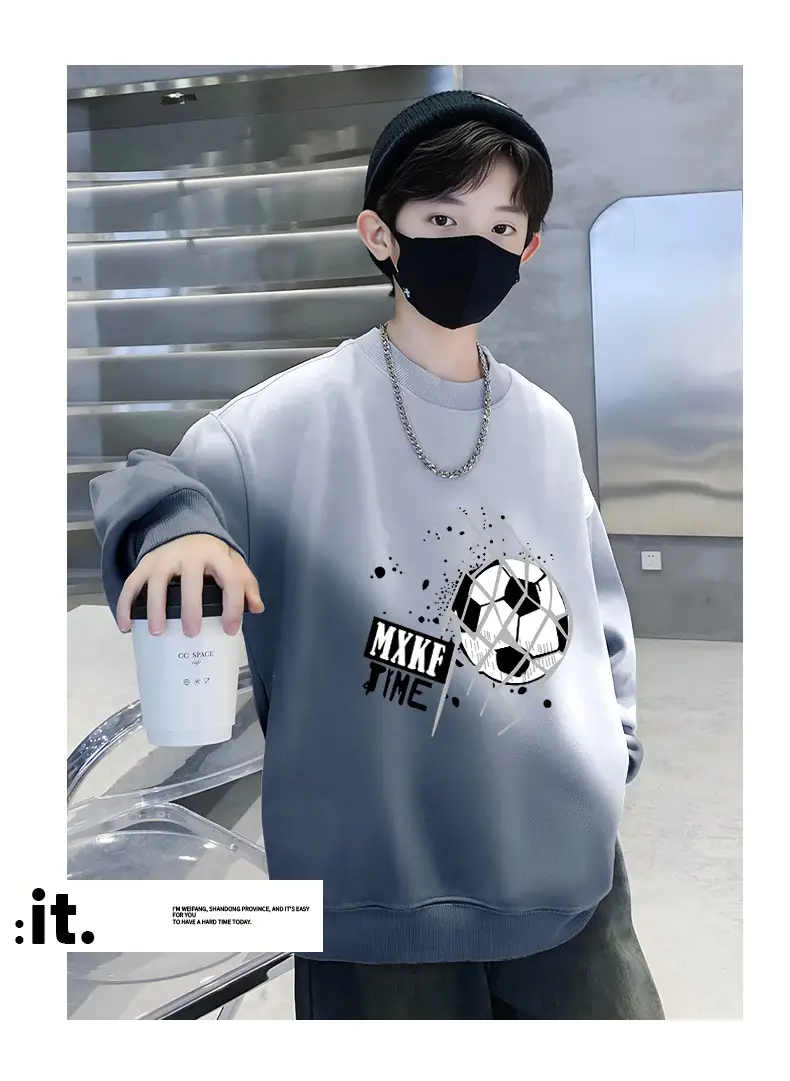 Boys Sweatshirt Gradient Crew Neck T-Shirt Spring Autumn 2025 — feature 8