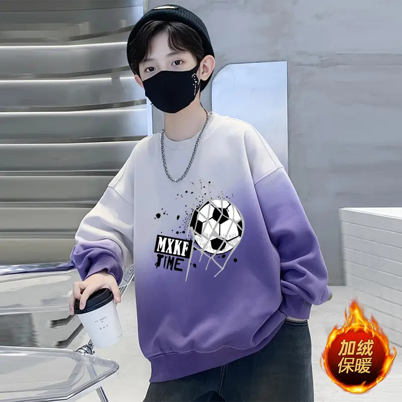 Boys Sweatshirt Gradient Crew Neck T-Shirt Spring Autumn 2025 - Image 4