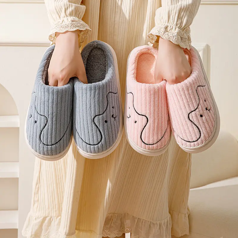 Cute Cartoon Cotton Slippers Women Winter Pink - Image 6