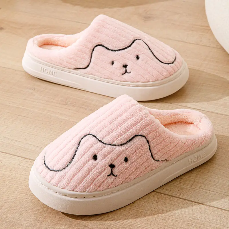 Cute Cartoon Cotton Slippers Women Winter Pink - Image 7