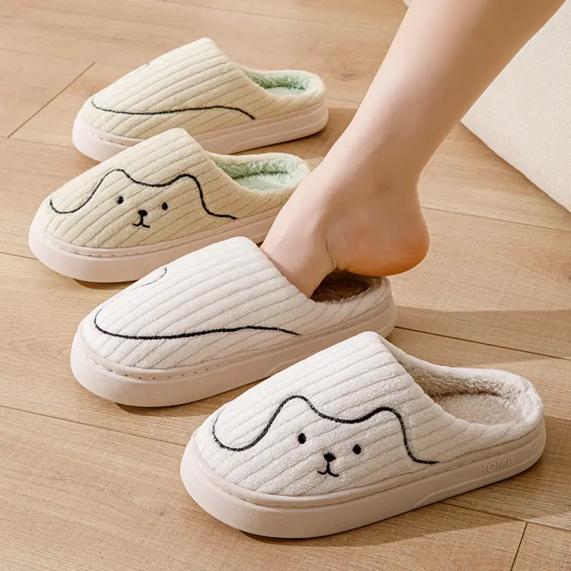 Cute Cartoon Cotton Slippers Women Winter Pink - Image 9