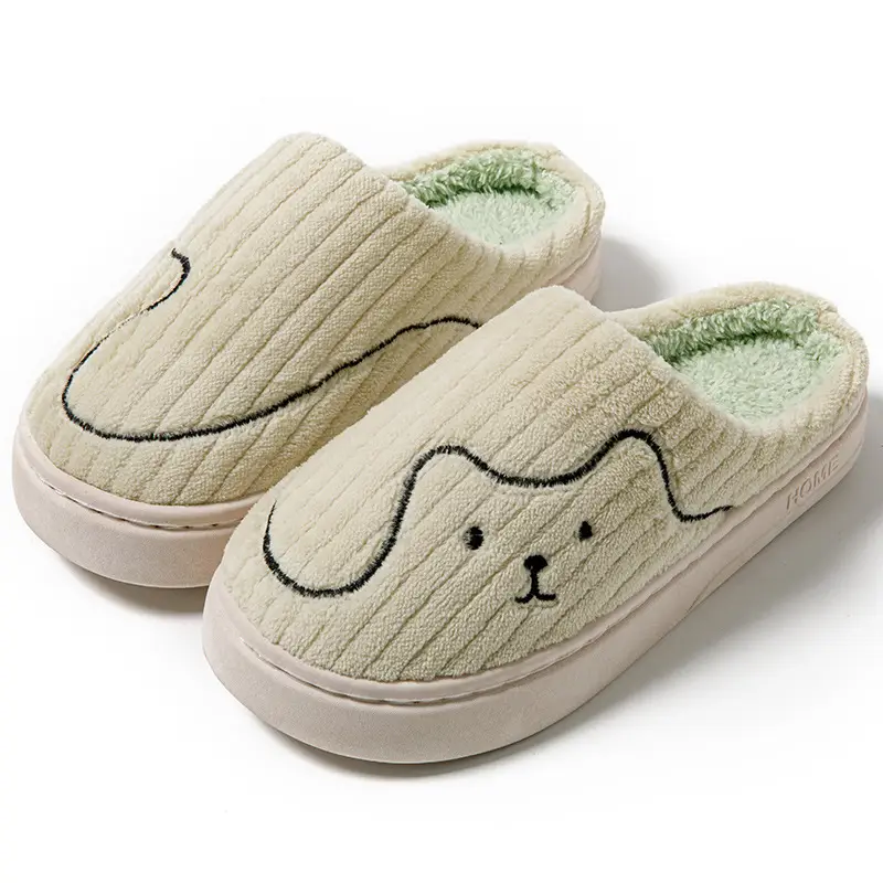 Cute Cartoon Cotton Slippers Women Winter Pink - Image 2